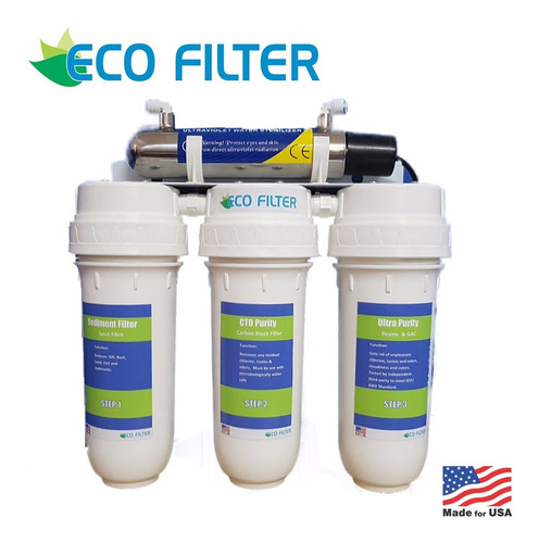 Purificador De Agua (4 Etapas Con Esterilizador Uv) Ecofilte