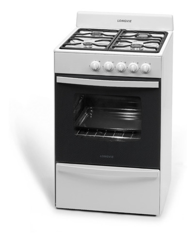 Imagen 3 de 3 de Cocina A Gas Longvie 13231bf 56cm Blanca Cajón Parrilla
