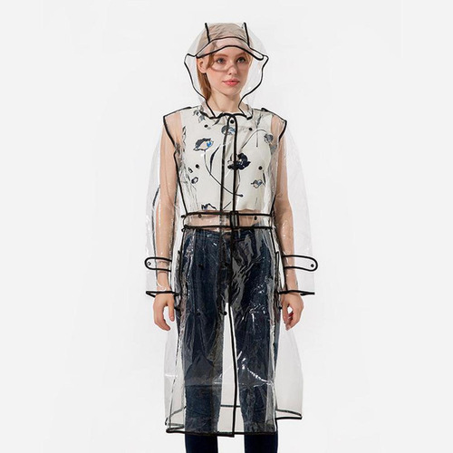 Las Mujeres Niñas Eva Transparente Impermeable Ligero