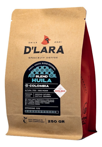 Café D'lara - Blend Huila - Colombia | 1 Kg  Molido