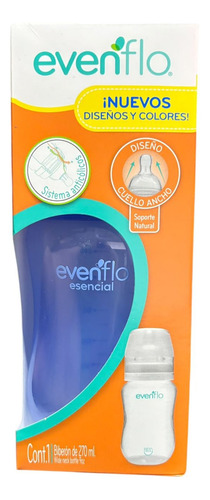 Biberón Evenflo 270 Ml Ayuda A Reducir Cólicos 3-6 Meses