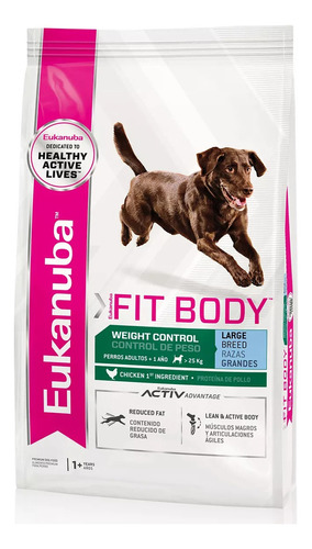 Alimento Eukanuba FIT BODY Weight Control para perro adulto de raza grande sabor mix en bolsa de 3 kg