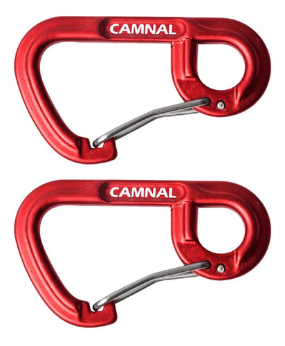 2pcs Mosquetón Pequeño Llavero Clip Aluminio Ligero Rojo