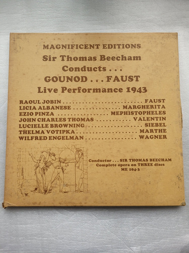 Gounod Faust Thomas Beecham Live Perfomance 1943 Box Vinil _