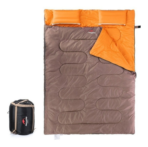 Sleeping Bag Doble Con Almohadas Inflables Y Bomba 10° A 5°c