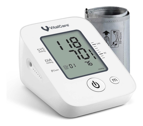 Monitor de presión arterial digital de brazo automático VitalCare YE660B blanco