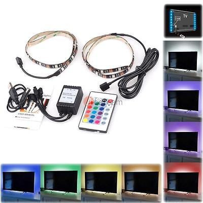 2x 50cm Rgb Color Usb Led Lámpara De Tira Tv Equipo Iluminac