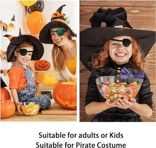 Nuevo 3 Pzs Parche For Ojo 3d Ajustable Gafas Piratas