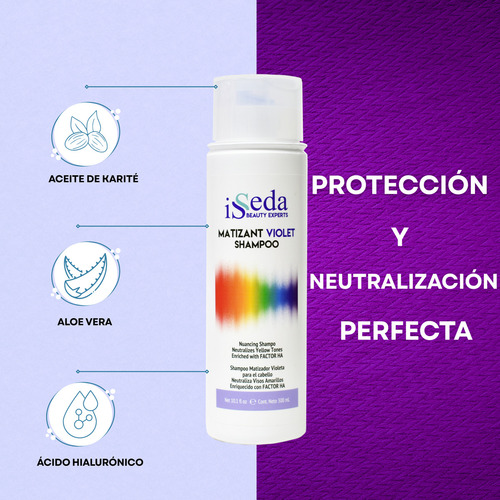 Shampoo Matizador Neutraliza Visos Amarillos 300ml Isseda