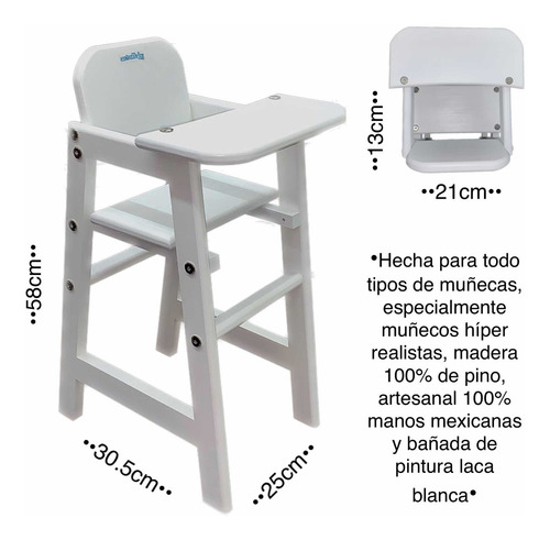 Silla Alta Para Muñecas Juguete Hiper Realista Astrobaby