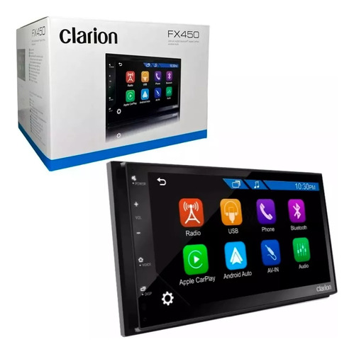 Autoestereo 7 PuLG Carplay Android Auto Usb Bt Clarion Fx450