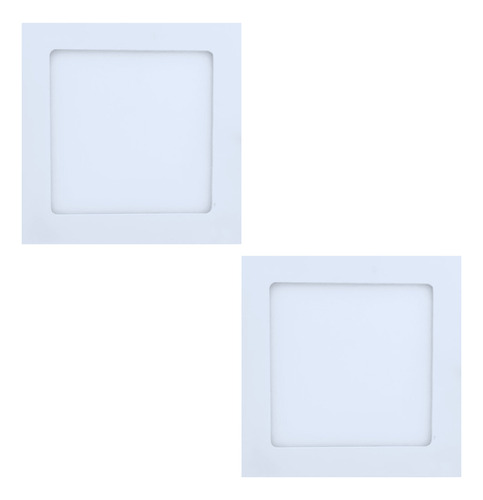 Kit 2 Painel Plafon Led 9w Quadrado Slim 15x15 Branco Frio