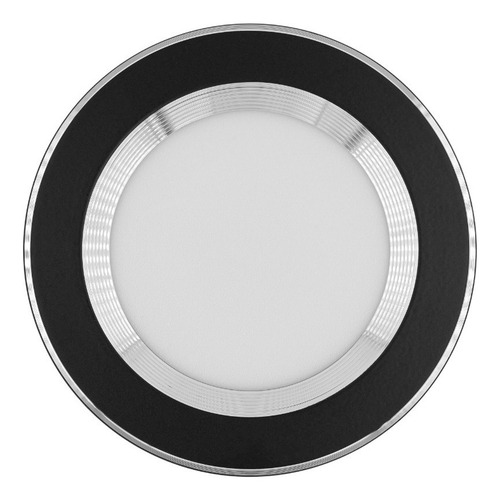 Imagen 1 de 4 de Spot Empotrado 9w Negro Con Plata 6500k Td9e Mundo Lucido
