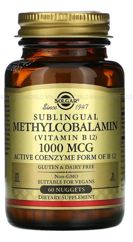 Vitamina B12 Metilcobalamina 1000mcg Sublingual 60 Nuggets Sabor Cereza