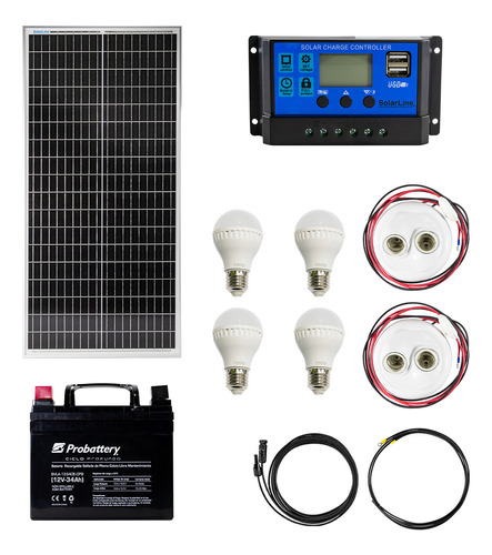 Kit Energia Panel Solar P/ Celular Iluminación 12v 050abc