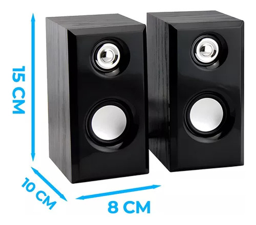 Bocinas Para Pc Computadora Laptop USB Aux 3.5mm Color Negro Ele-Gate
