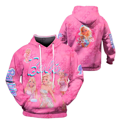 Sudadera Con Capucha De Barbie Pink Para Adulto Oversize