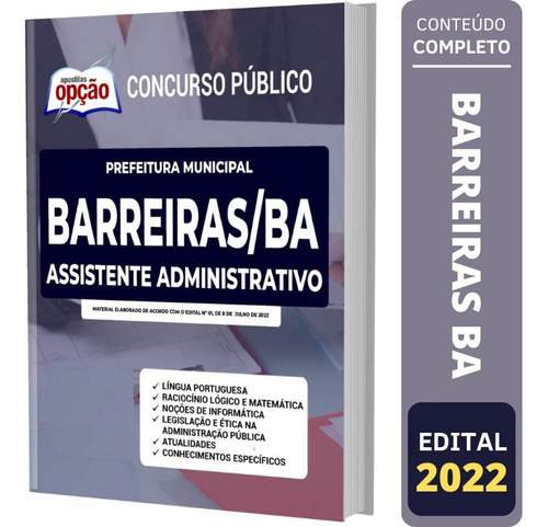 Apostila Barreiras Ba - Assistente Administrativo