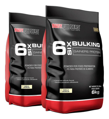 Kit 2x 6 Six Bulking 6kg Baunilha Bodybuilders