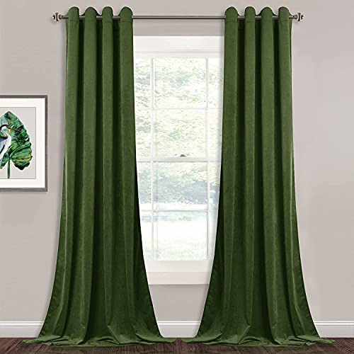 Stangh Cortinas De Terciopelo Verde Musgo De 120 Pulgadas De