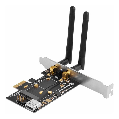 Adaptador Para Tarjeta Wifi Mini Pcie Con 2 Antenas Mimo