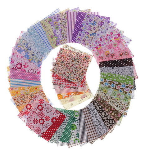 50 Pedazos Tela De Flores Decorativas Tela Estampada Para