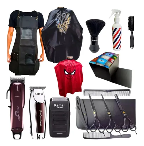 comprar Kit Kemei Máquinas+tesouras+acessorios Pu002F Barbeiro Completo