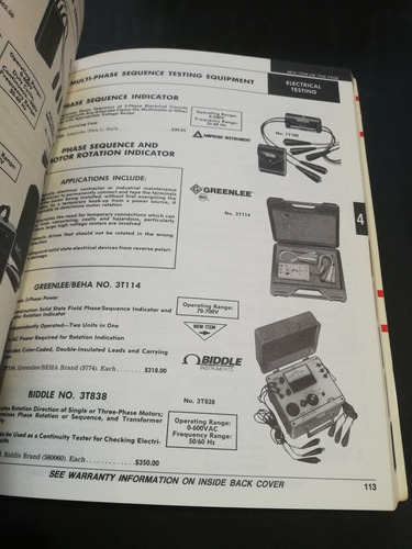 Grainger Test And Measurement Instruments Catalog 104t (Usado)