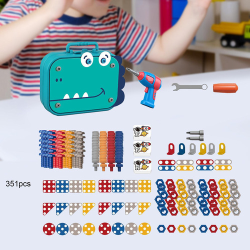 Juego De Taladro Y Juguete Con 351 Uds Dinosaurio