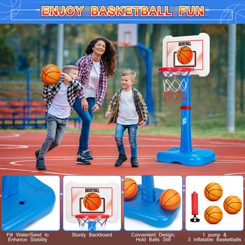 Juego De Canasta De Baloncesto Y Pelota En T Rianean 3 En 1