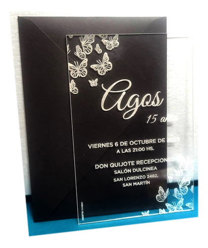 Tarjeta Invitación Acrílico Transparente 15 Años X 70 Lacre