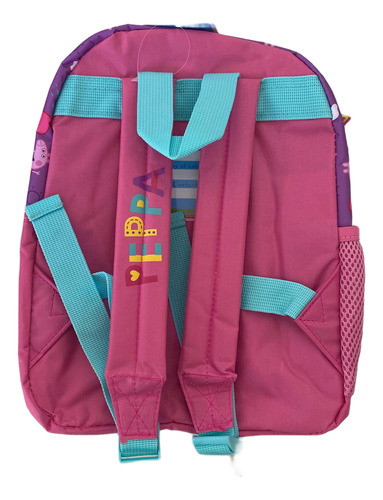 Mochila Infantil Escolar Espalda Peppa Pig 12'' 11810 Color Violeta/verde Diseño De La Tela Hello Kitti