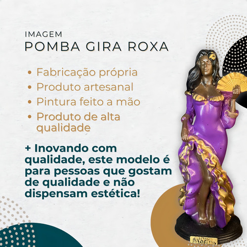 Imagem Pomba Gira 15 Cm Roxa - Umbanda/ Candomblé