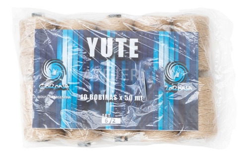 Imagen 5 de 8 de Cordón De Yute Marca Corona 6/2 1mm X 10 Bobinas X 50 Metros