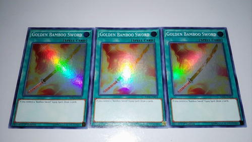 Yugioh 3x  Golden Bamboo Sword Super Rare