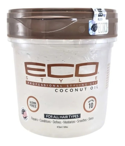 Imagen 1 de 1 de Eco Styler Con Aceite De Coco 8oz - Gel Peinado Sin Alcohol 