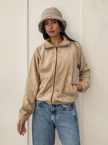 Campera Abrigada Mujer Corderito Suave Moda Casual Invierno