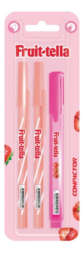 Kit Escolar Fruit-tella Marca Texto Com Cheirinho + Canetas