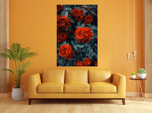 Cuadro Decorativo Canvas Flores De Petalos Rojos 120x80cm