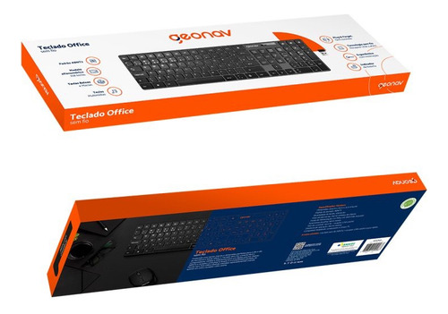 Teclado Sem Fio Abnt2 Alfanumérico Ergonômico Office Geonav Cor De Teclado Cinza-escuro