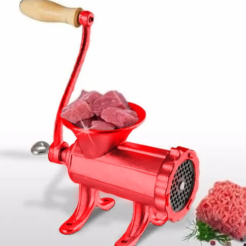 Imagen 6 de 10 de Picadora De Carne Manual Maquina Picar Roja Nro 22 Silmar