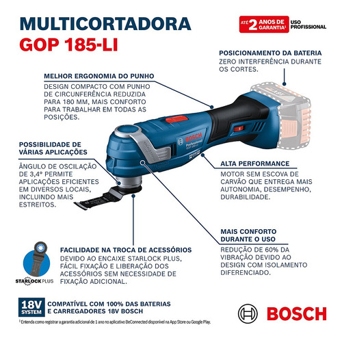 Multicortadora Bosch Gop-185li Sem Carregador E Baterias
