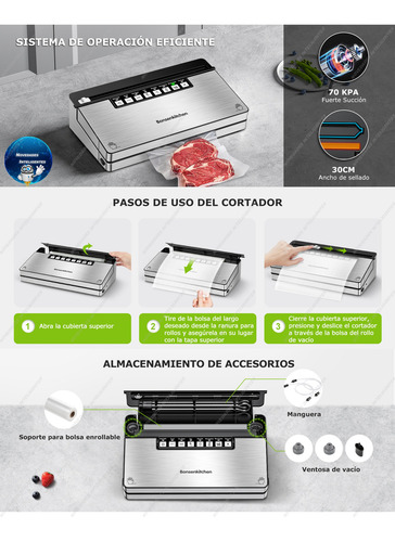 Selladora Automática Al Vacío De Alimentos Carnes Y Verduras