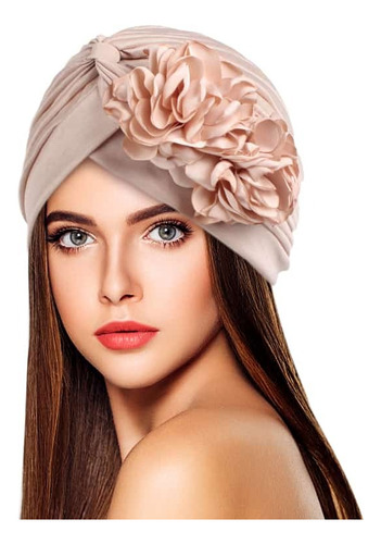Gorro Plisado Con Flores De Satín 3d | Elegante