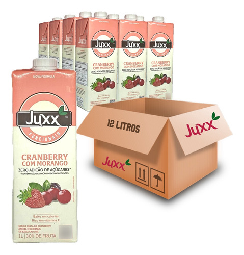 Suco Cranberry Com Morango Zero Juxx 1l (12 Litros)