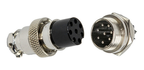 Juego Conector Ficha Din Metal Macho Hembra 8 Pines Mic Htec