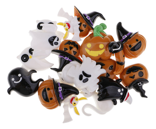 40 Piezas De Resina De Calabaza De Halloween Clip De Lazo De