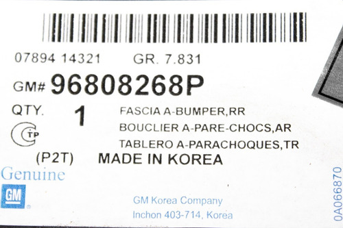 Imagen 4 de 4 de Parachoque Trasero 96808268 Aveo Speed 2011-2015 Original
