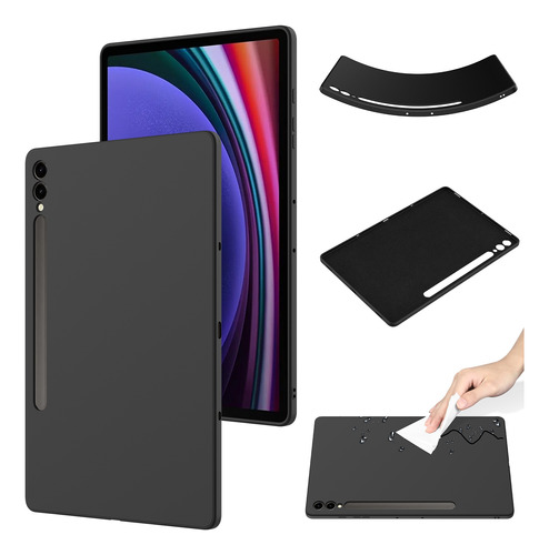 Funda De Tableta De Silicona (negra) Para Galaxy Tab S9+