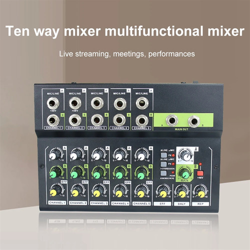 Mini Mezclador De Audio Digital Profesional De 10 Canales,